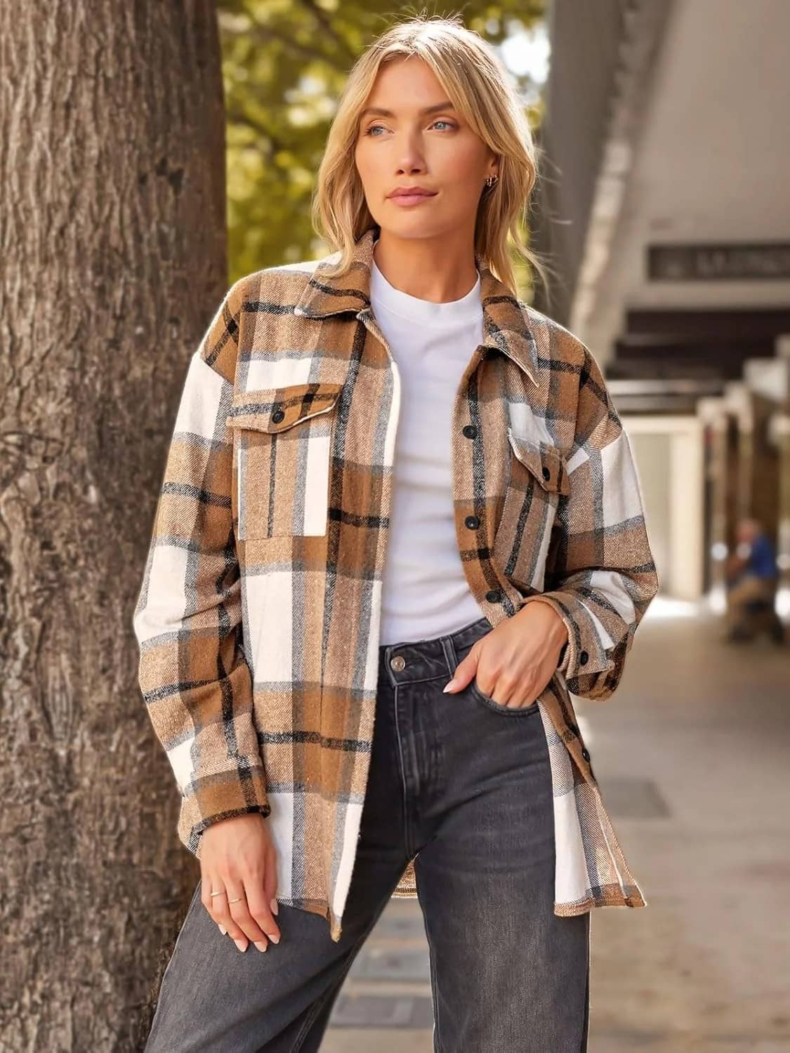 AUTOMET Women's Flannel Shackets: Stylish Plaid Shirts & Jackets 2024 - Image 4