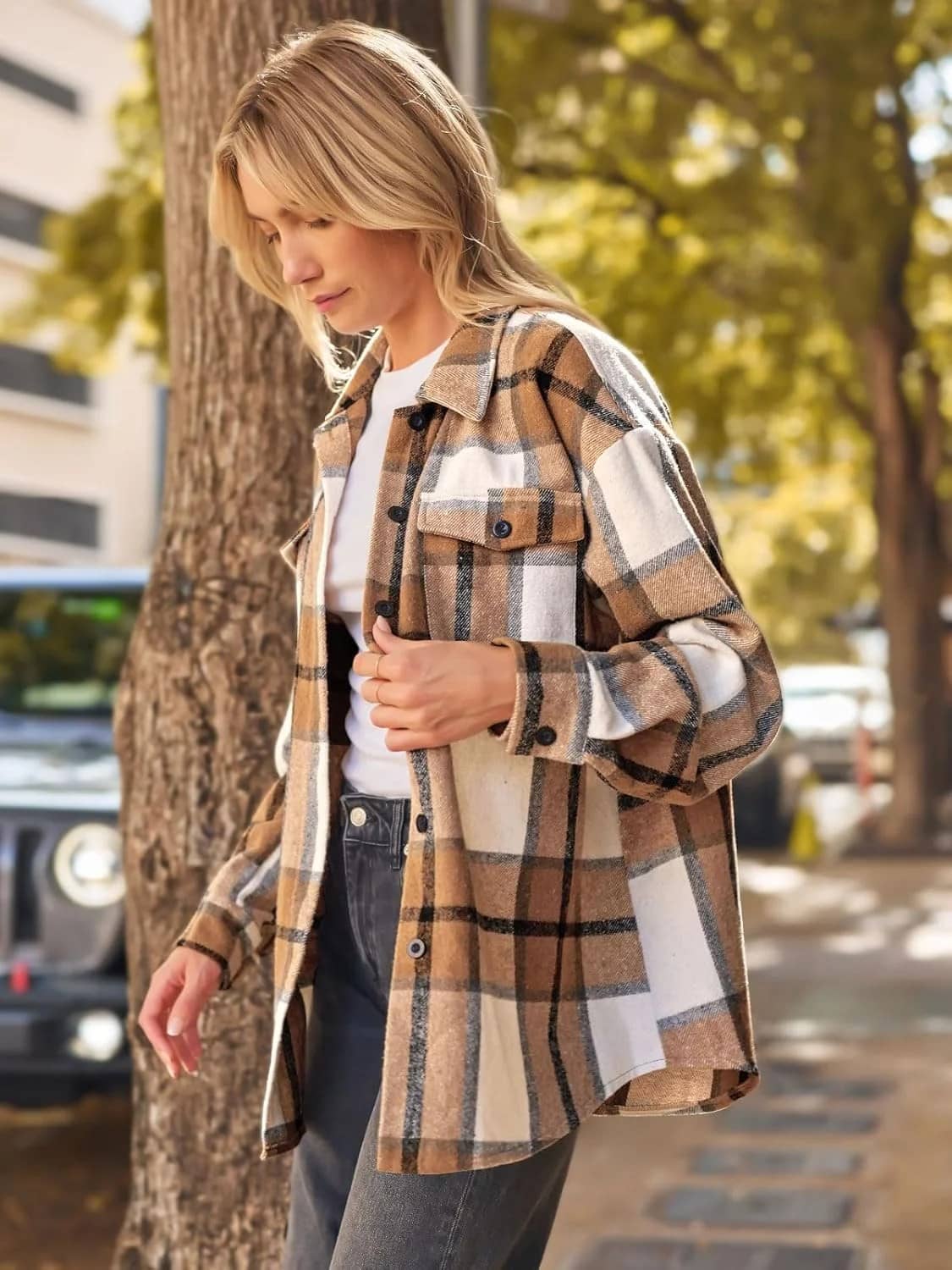 AUTOMET Women's Flannel Shackets: Stylish Plaid Shirts & Jackets 2024 - Image 3