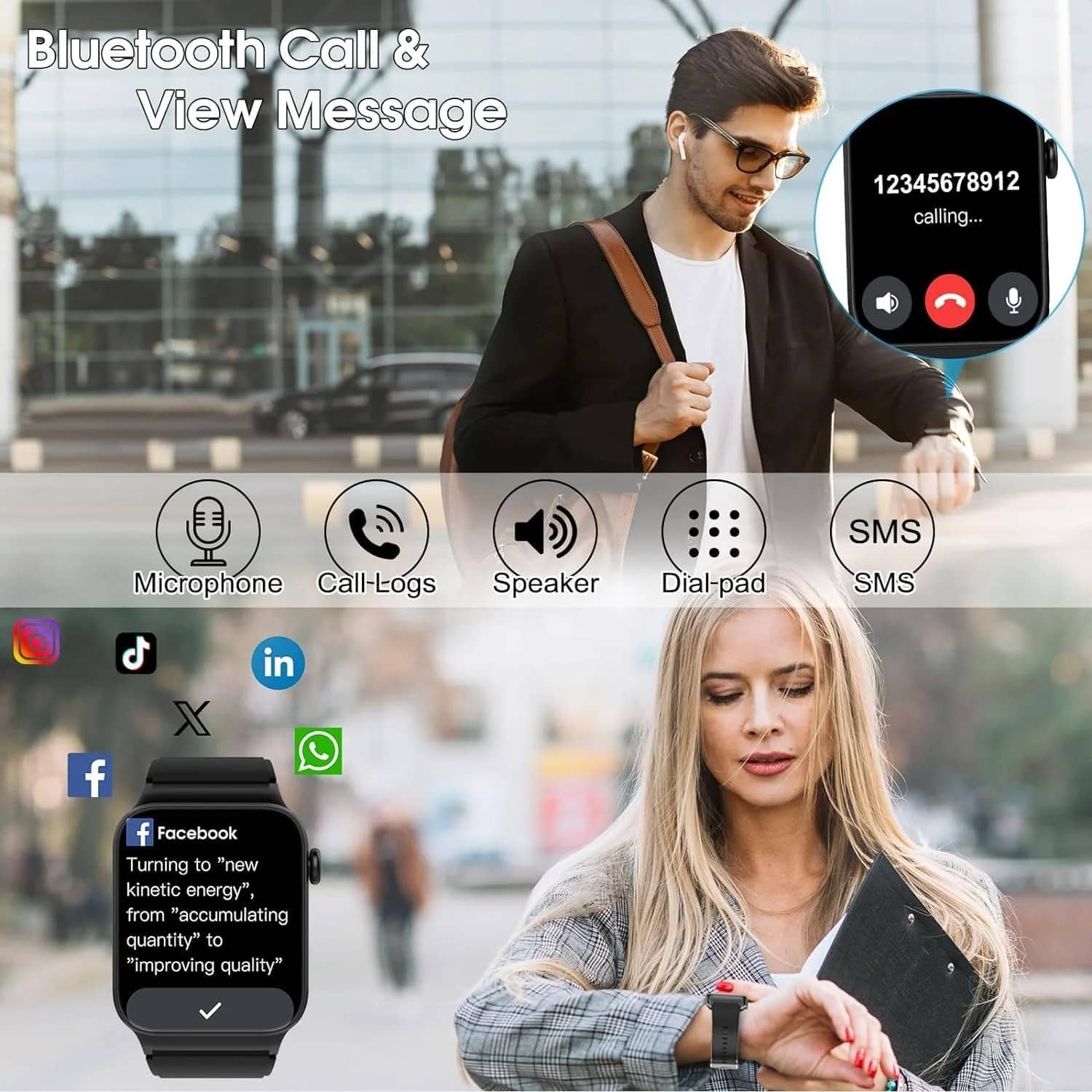1.85" Smartwatch for Men & Women, Fitness Tracker - Image 2