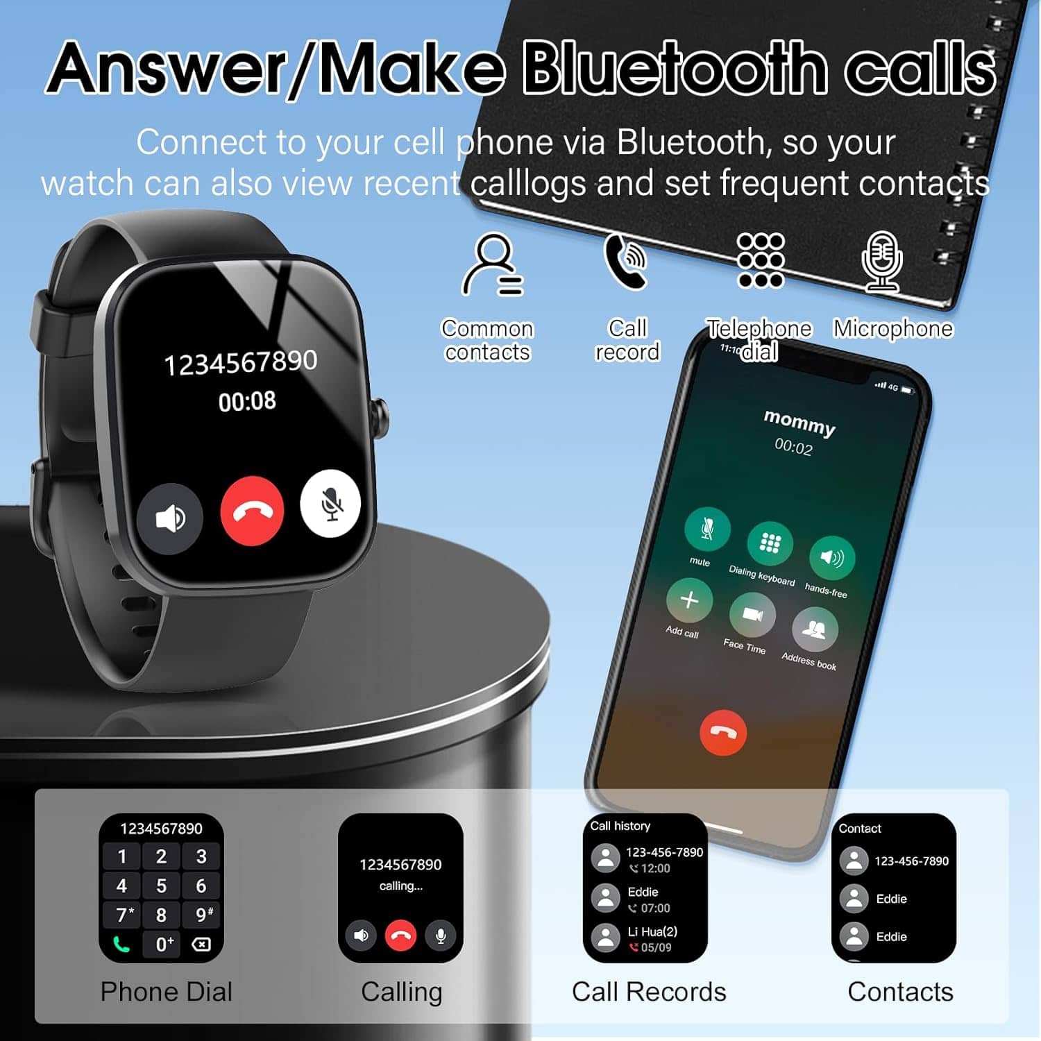 1.91'' HD Smartwatch: Fitness Tracker with Calls & 110+ Modes - Image 3