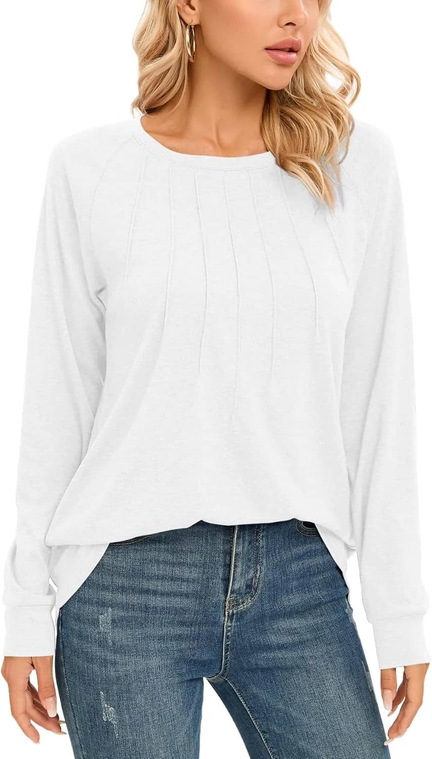 NILOUFO Women's Casual Long Sleeve Tunic Tops – Trendy Dressy Blouses - Image 3