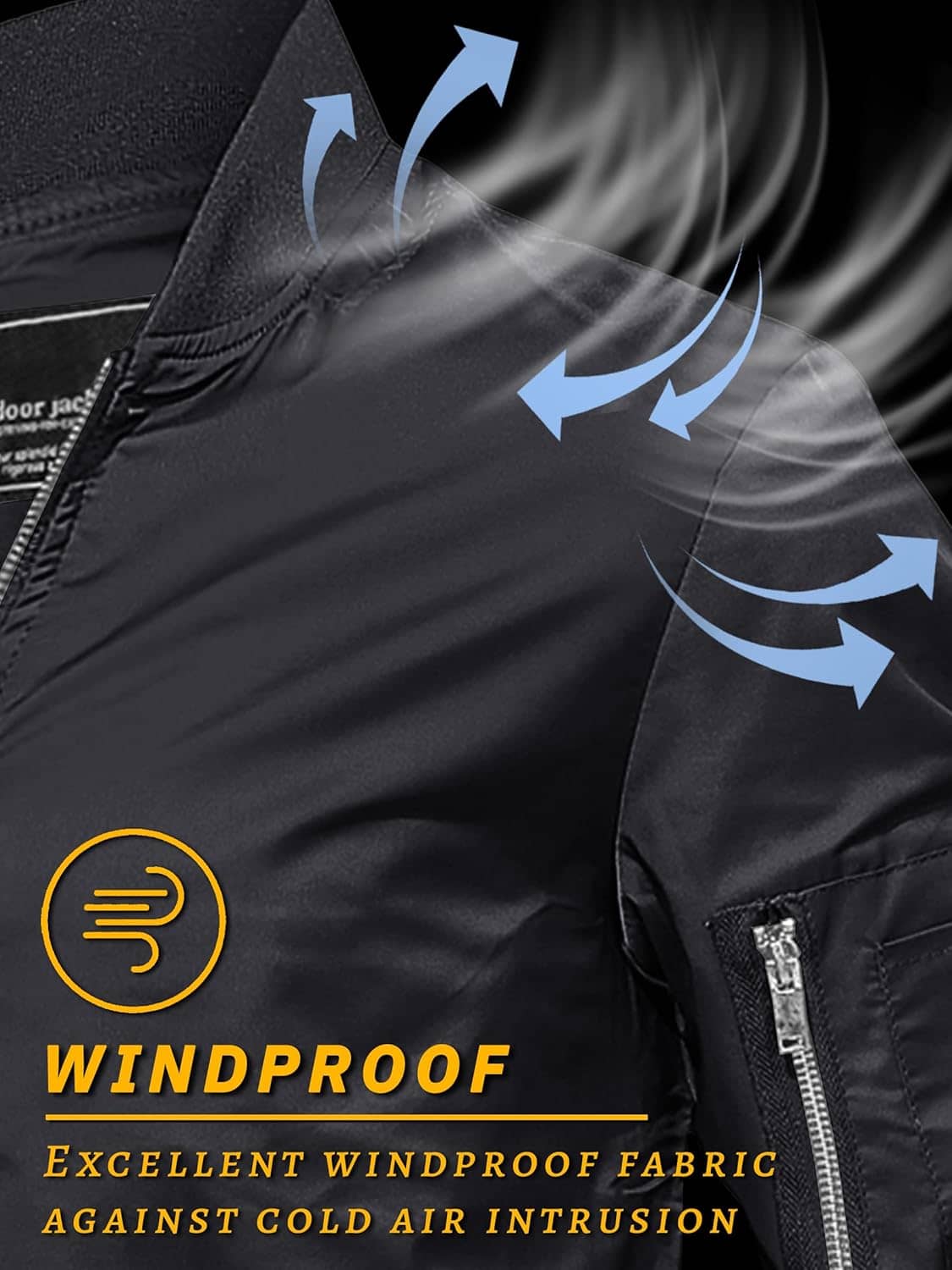 TACVASEN Men's Bomber Jacket Lightweight Windbreaker Zip-Up Coat - Image 3