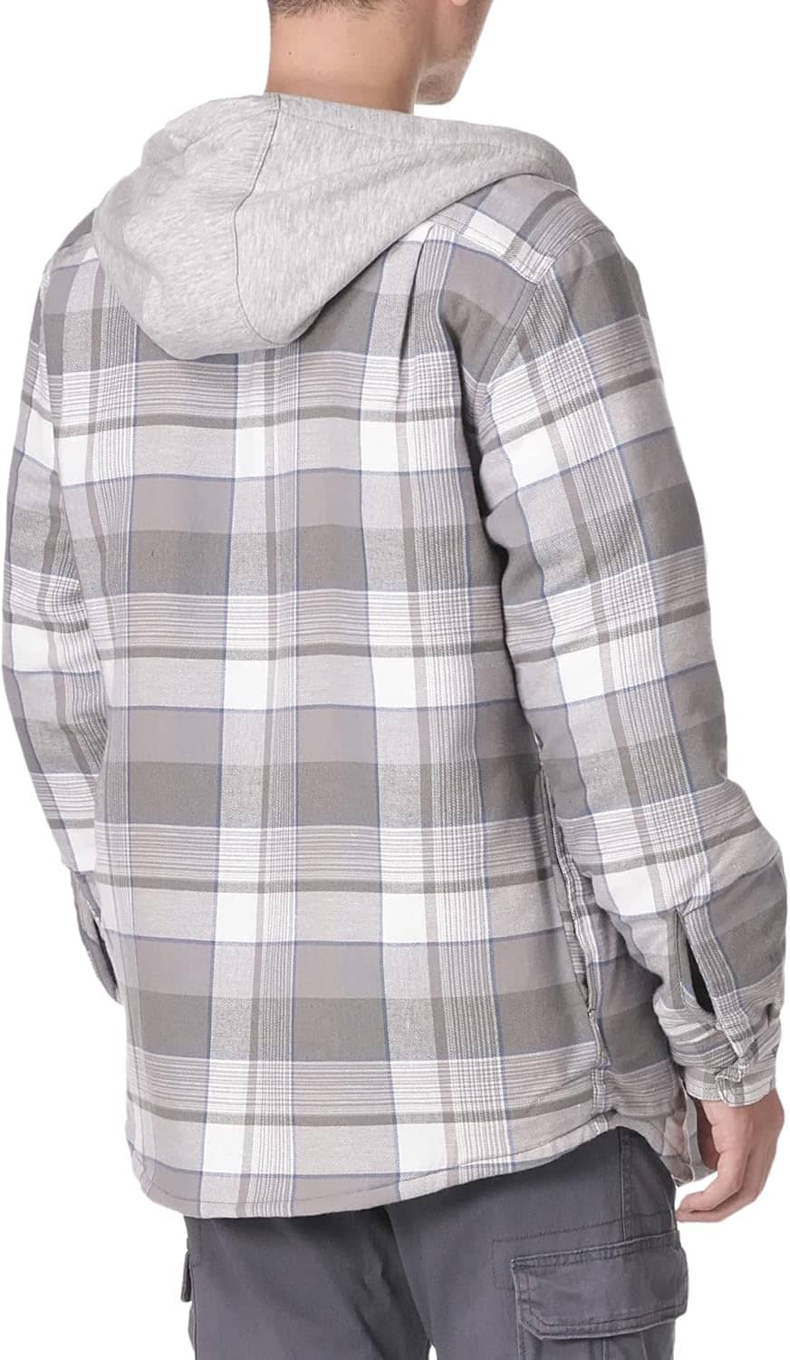 Wrangler Authentics Men's Quilted Flannel Shirt Jacket with Hood - Image 4