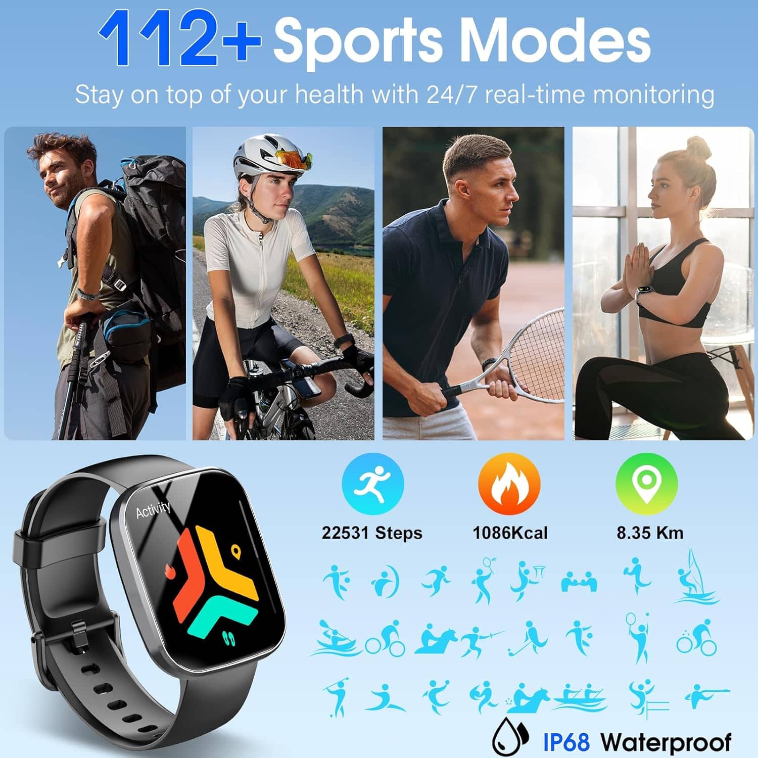 1.91'' HD Smartwatch: Fitness Tracker with Calls & 110+ Modes - Image 4
