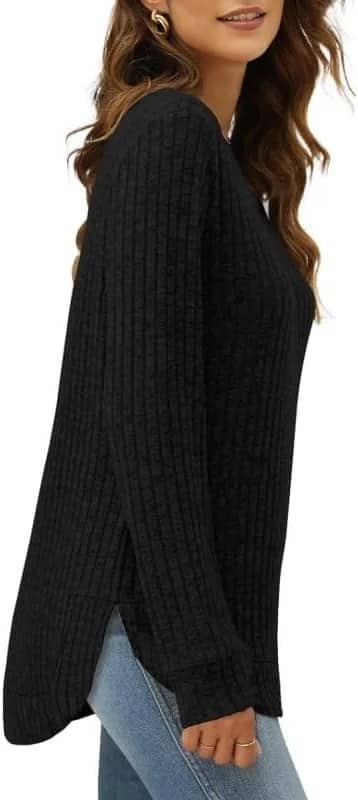 Trendy Women's Fall Sweater Long Sleeve Blouse T-Shirt Top - Image 4