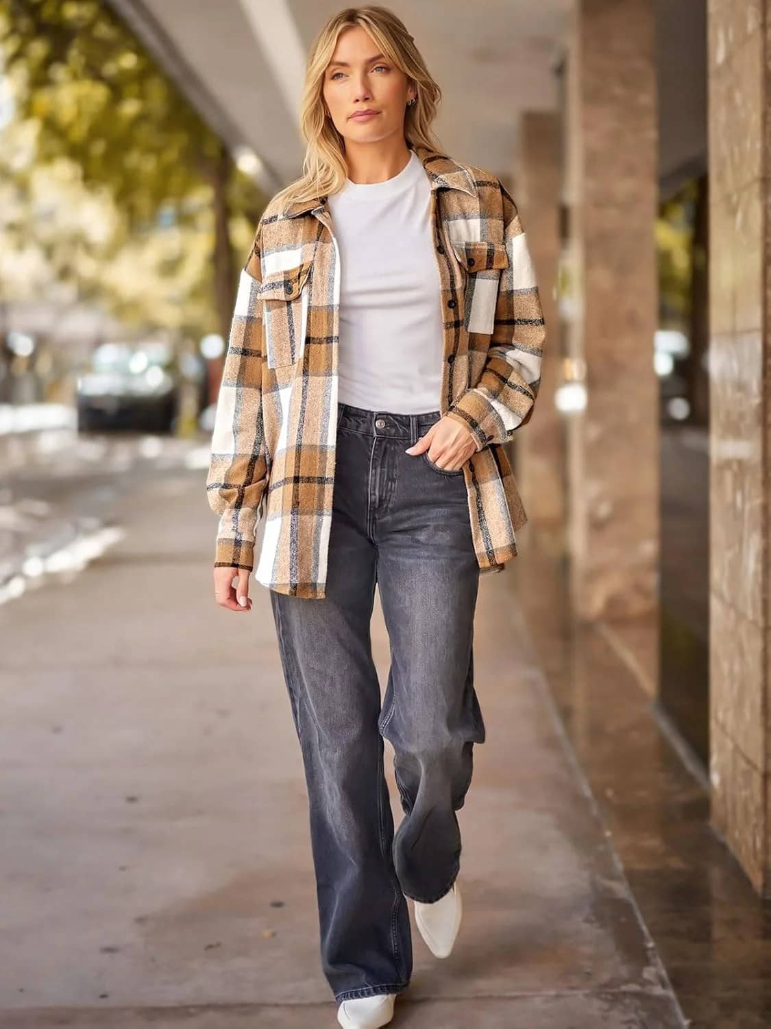 AUTOMET Women's Flannel Shackets: Stylish Plaid Shirts & Jackets 2024 - Image 2