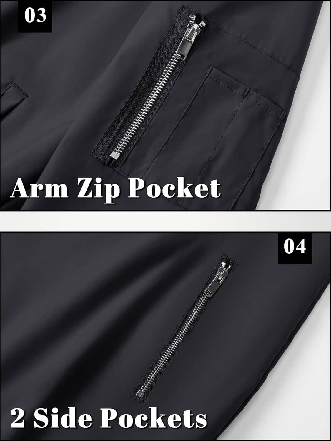 TACVASEN Men's Bomber Jacket Lightweight Windbreaker Zip-Up Coat - Image 5