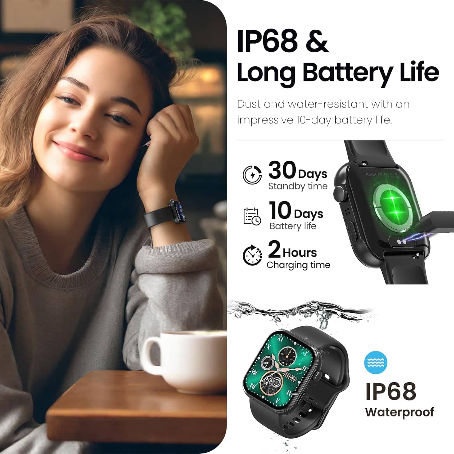 TOZO S6 Smartwatch 1.85 AMOLED - Image 7