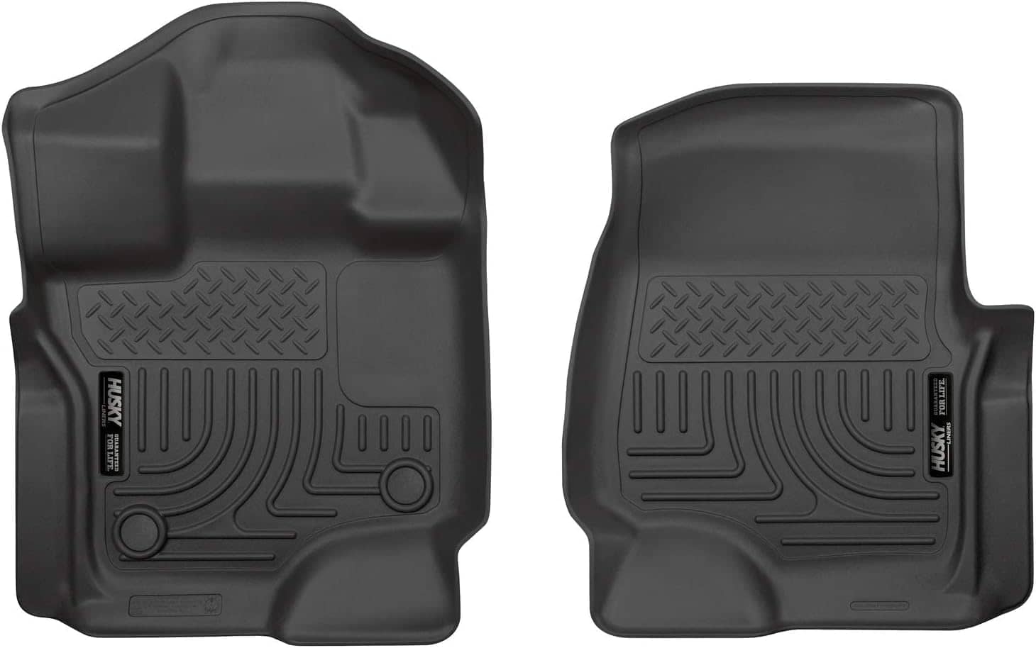 Husky Liners Weatherbeater Floor Mats | Fits 2015 - 2024 Ford F-150 (Includes 2022 - 2024 Lightning) SuperCrew & SuperCab | Front Row, 2-pc Black - 18361