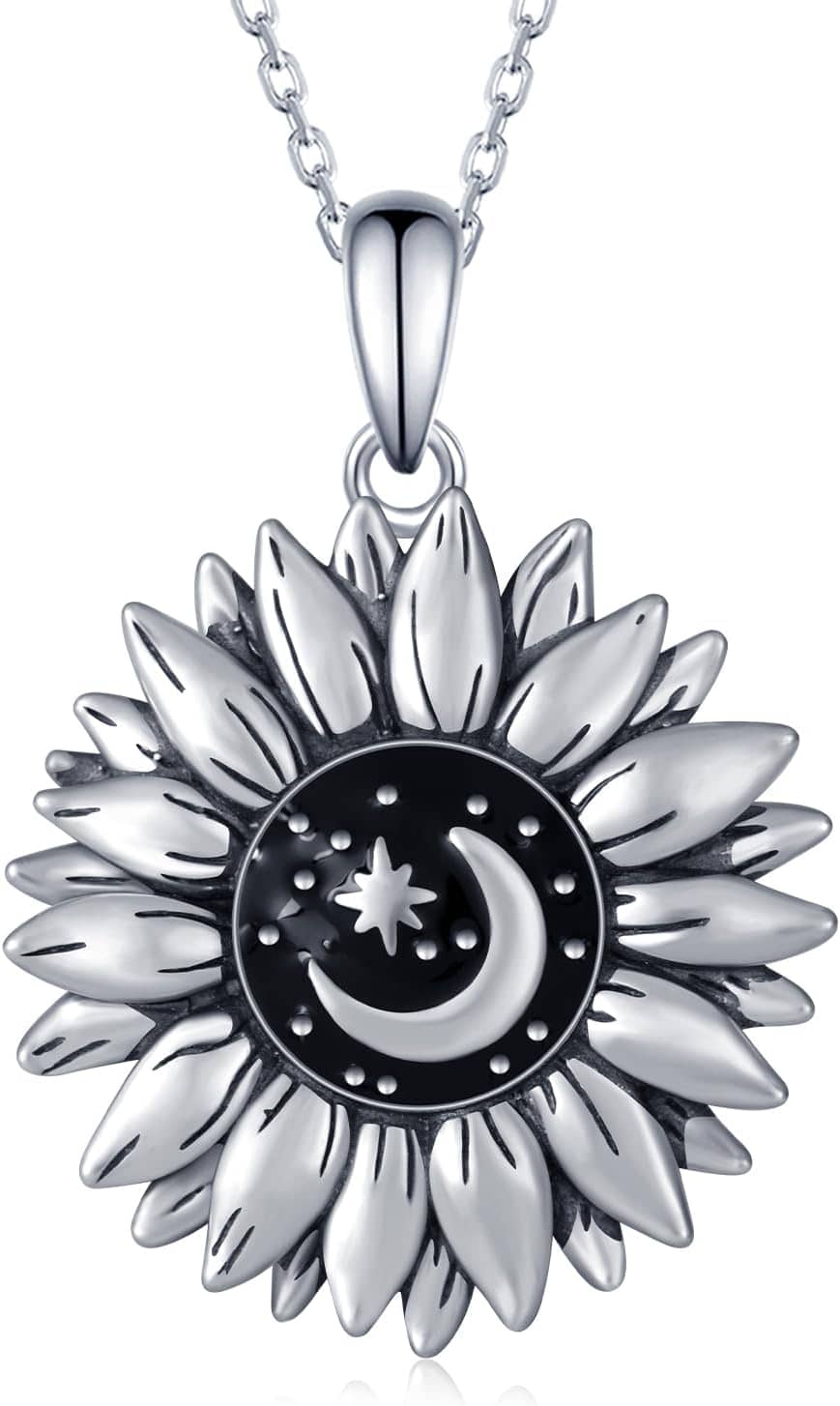Sunflower Necklace 925 Sterling Silver Sunflower Necklace for Women You are My Sunshine Gifts Sunflower Jewelry Gifts for Women