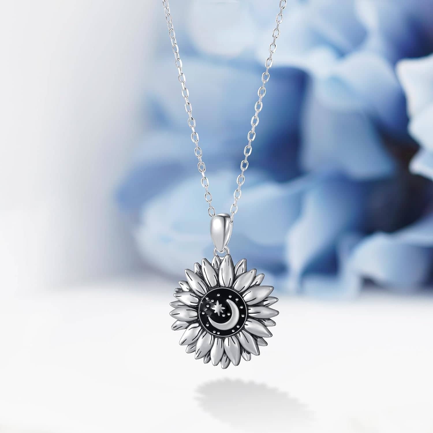 Sunflower Necklace 925 Sterling Silver Sunflower Necklace for Women You are My Sunshine Gifts Sunflower Jewelry Gifts for Women - Image 5