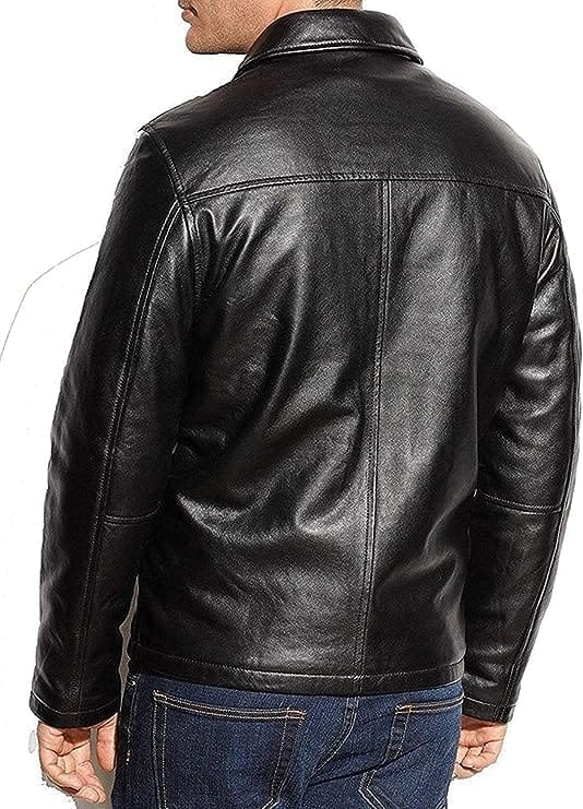 Men's Genuine Cowhide Leather Classic Jacket - Image 2
