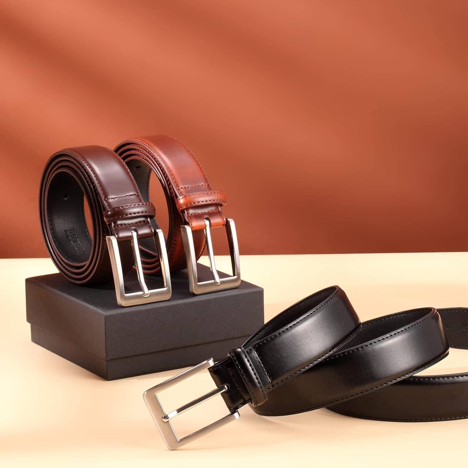 Men's Casual Leather Jeans Belts Classic Work Business Dress Belt with Prong Buckle for Men - Image 5