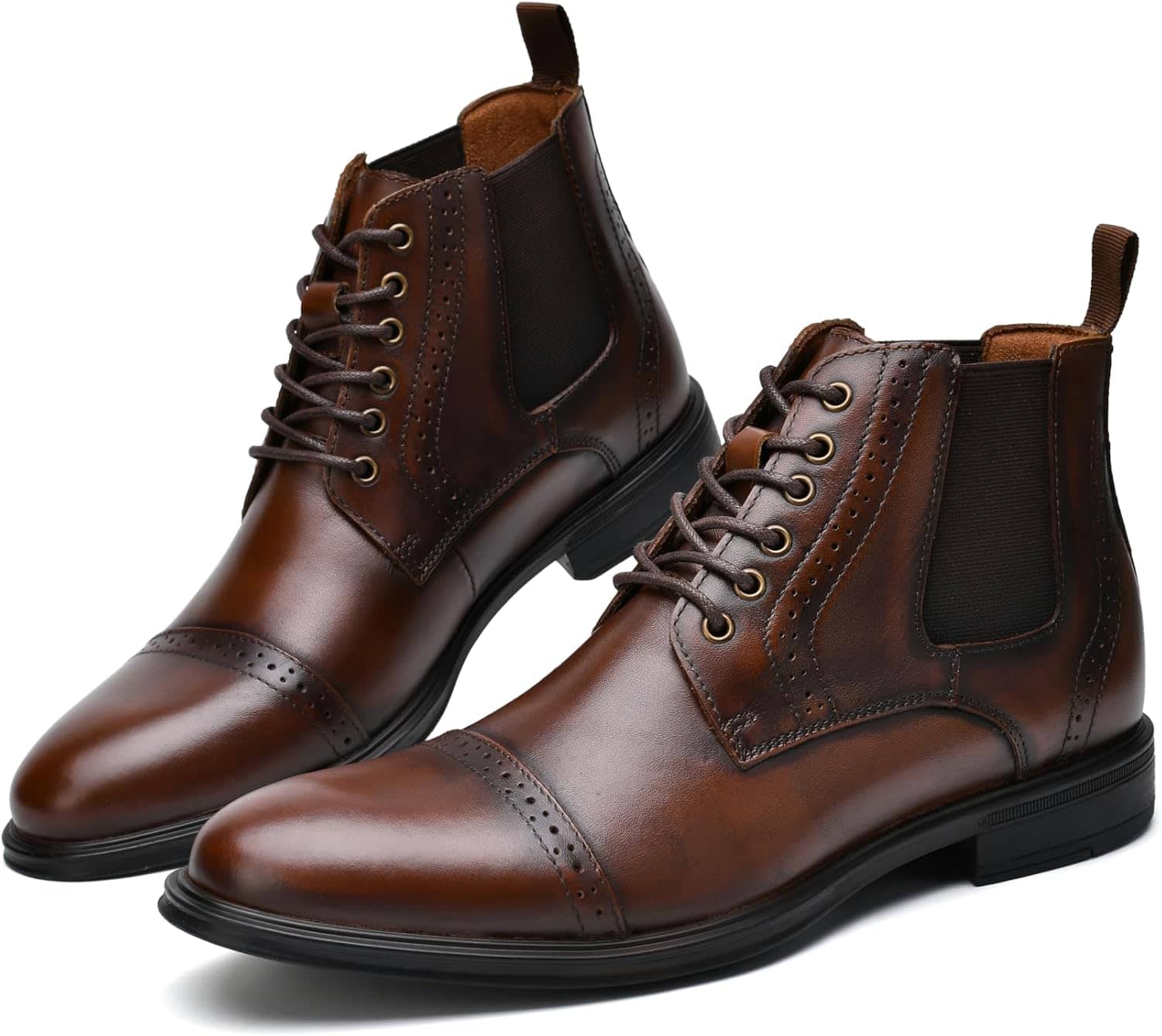 Men's Dress Boots Dress Boots For Men Leather Boots Ankle Causl Boots Between Casual And Dressy - Image 3
