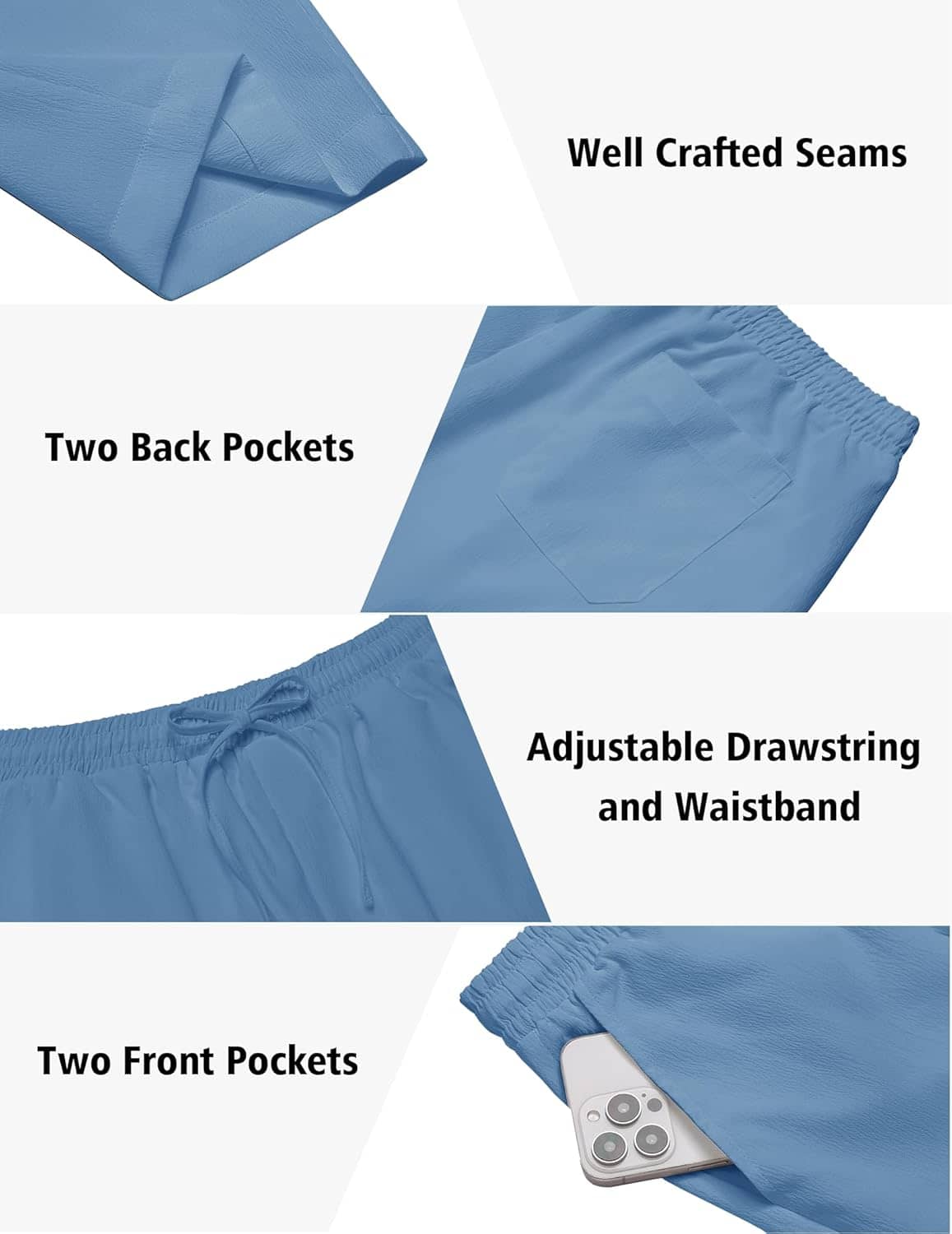 COOFANDY Men's 2 Pieces Set Short Sleeve Casual Henley Shirts Beach Yoga Pants Summer Beach Outfit - Image 6
