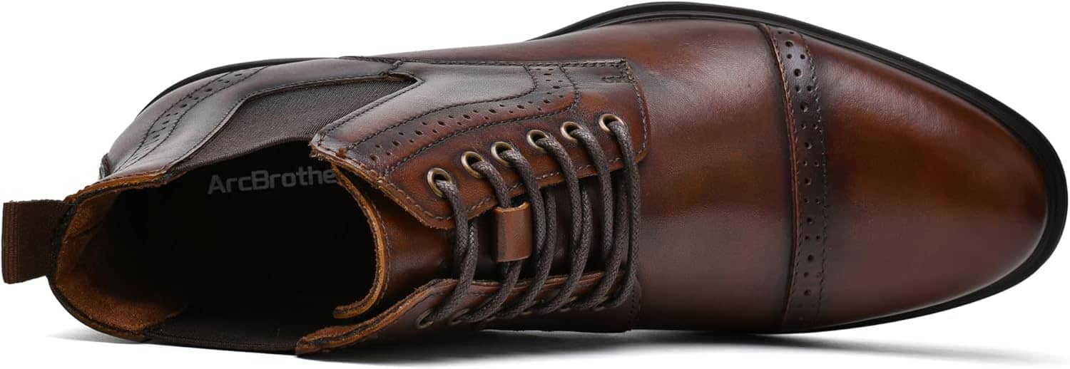 Men's Dress Boots Dress Boots For Men Leather Boots Ankle Causl Boots Between Casual And Dressy - Image 6