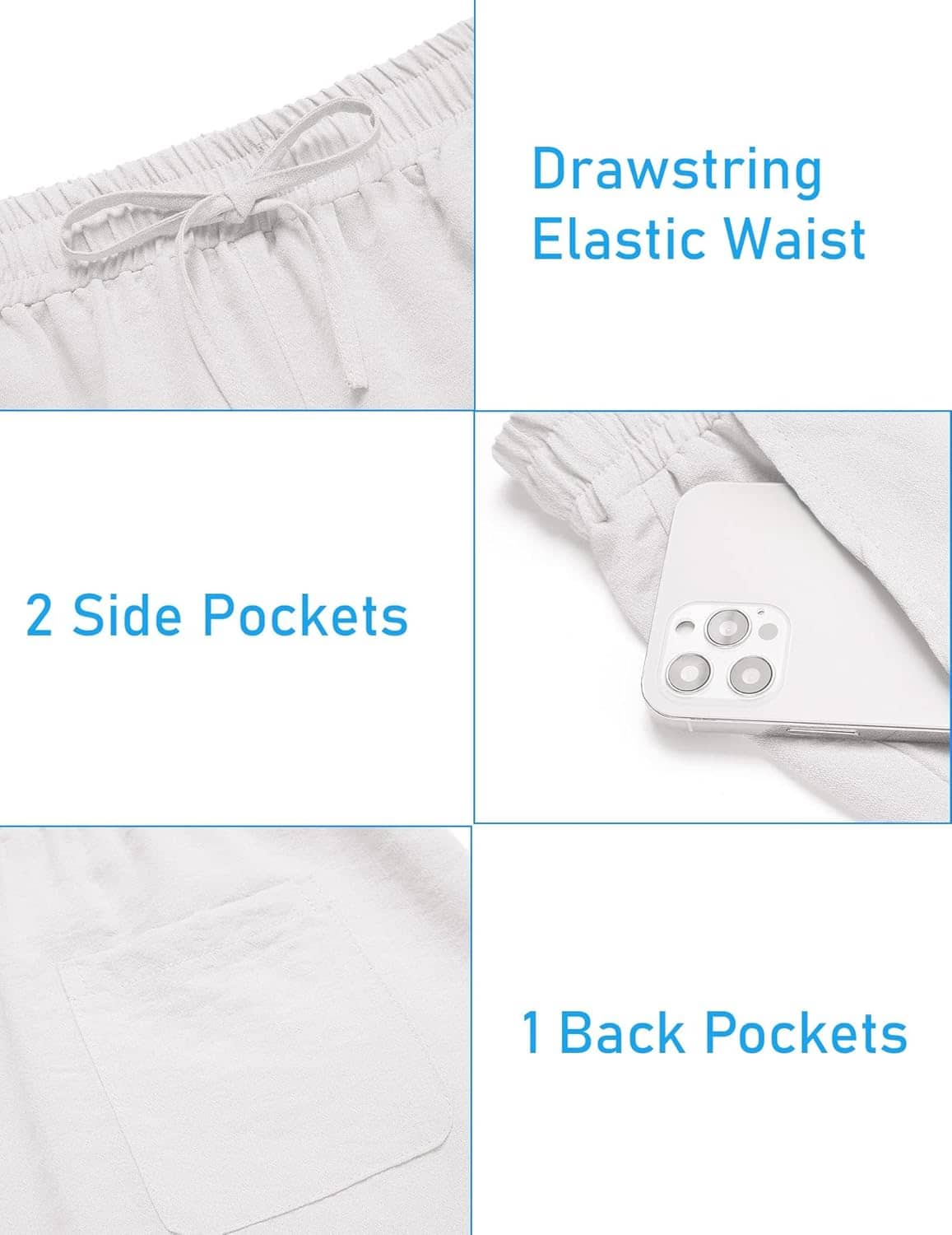 COOFANDY Men's 2 Pieces Linen Set Henley Shirt Short Sleeve and Shorts Summer Beach Yoga Matching Outfits - Image 7