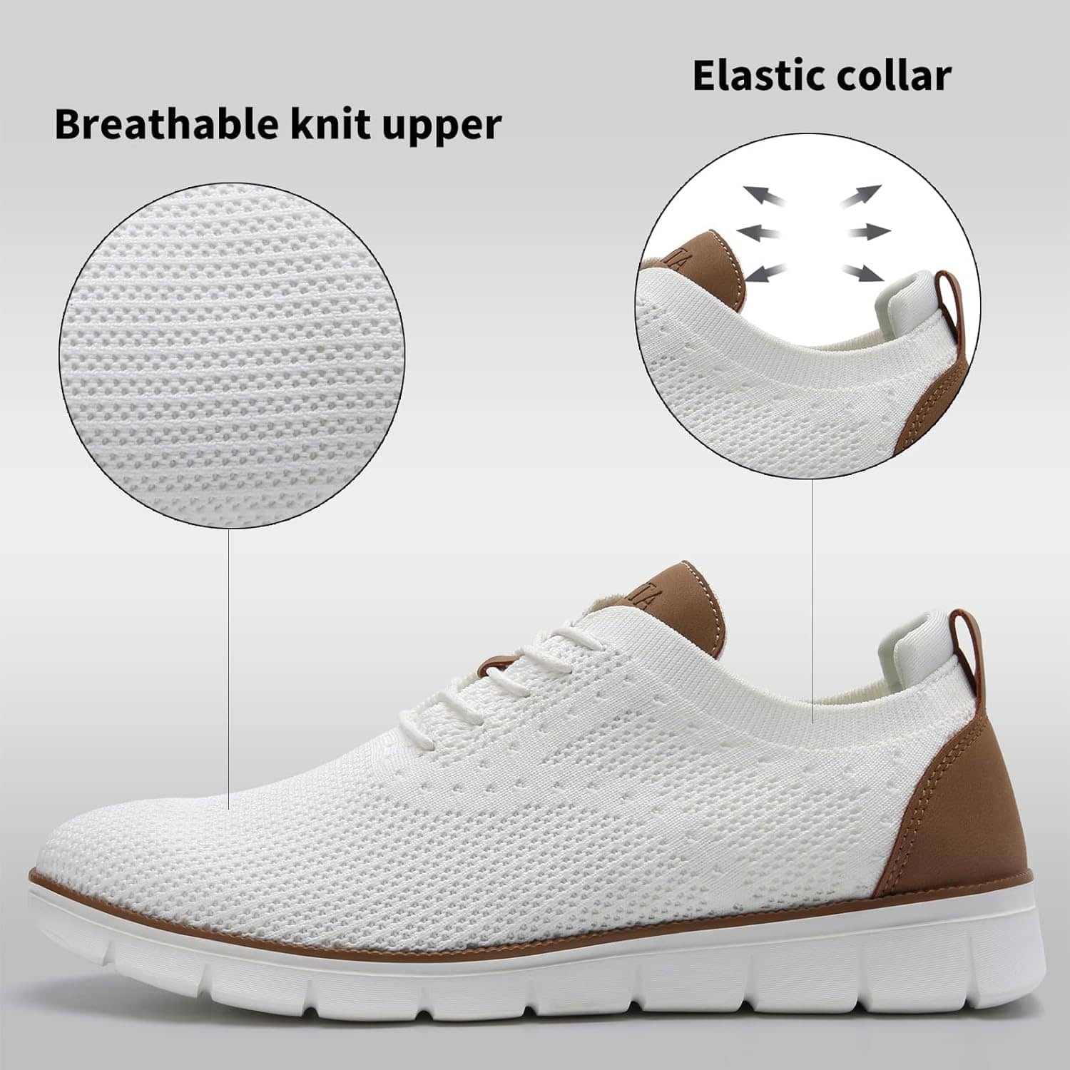 Men's Casual Dress Oxfords Sneakers Business Mesh Breathable Lightweight Walking Shoes Tennis Comfortable - Image 2