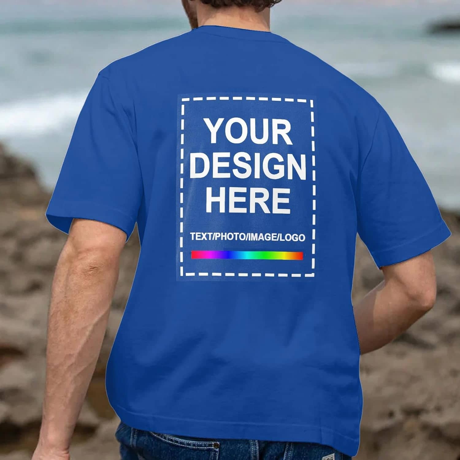 Custom T Shirts for Men，Custom T Shirts Design Your Own，Personalized T Shirts Customized Tee Gifts Add Photo Logo Text - Image 3