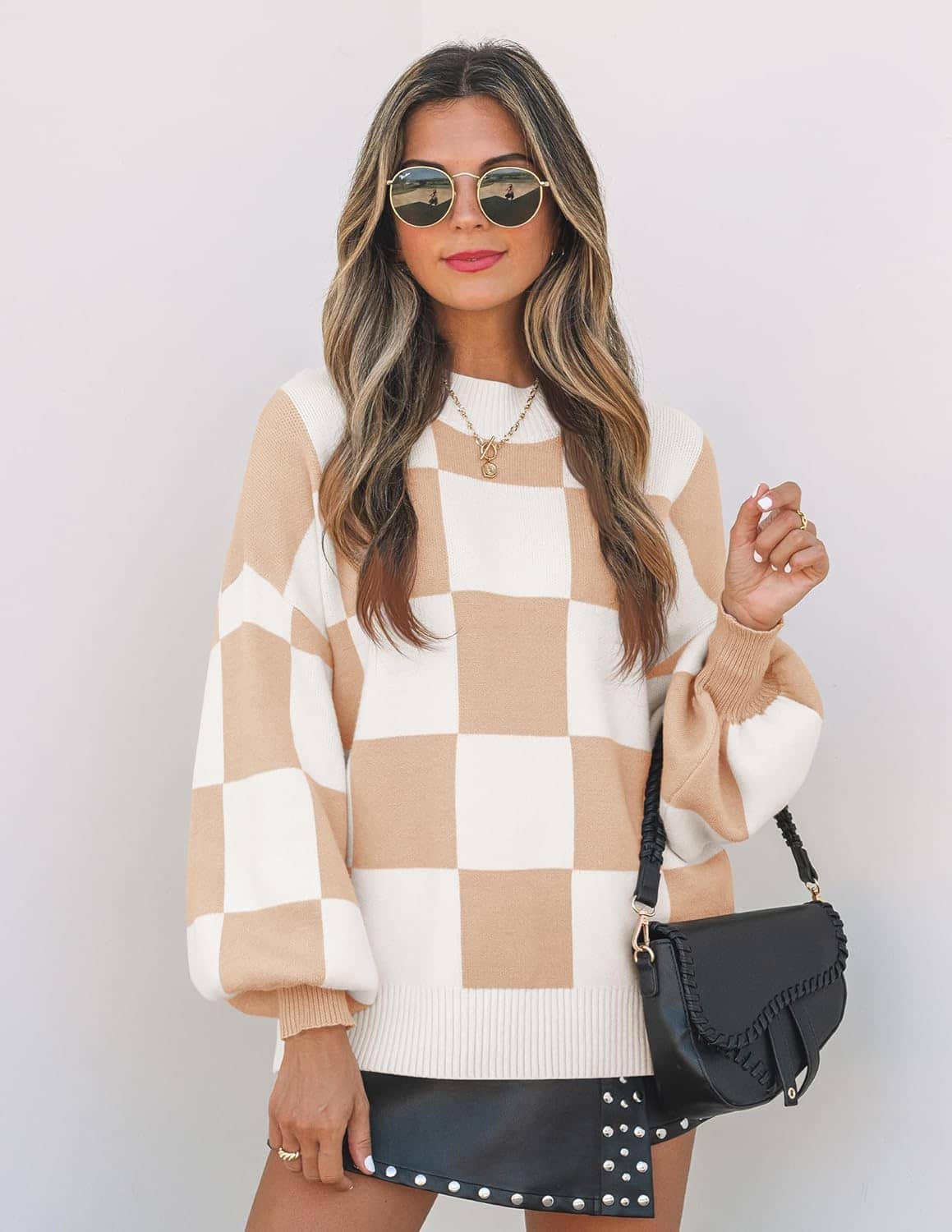 ZESICA Women's Fall Fashion Turtleneck Long Sleeve Striped Ribbed Knit Loose Pullover Sweater Tops - Image 4
