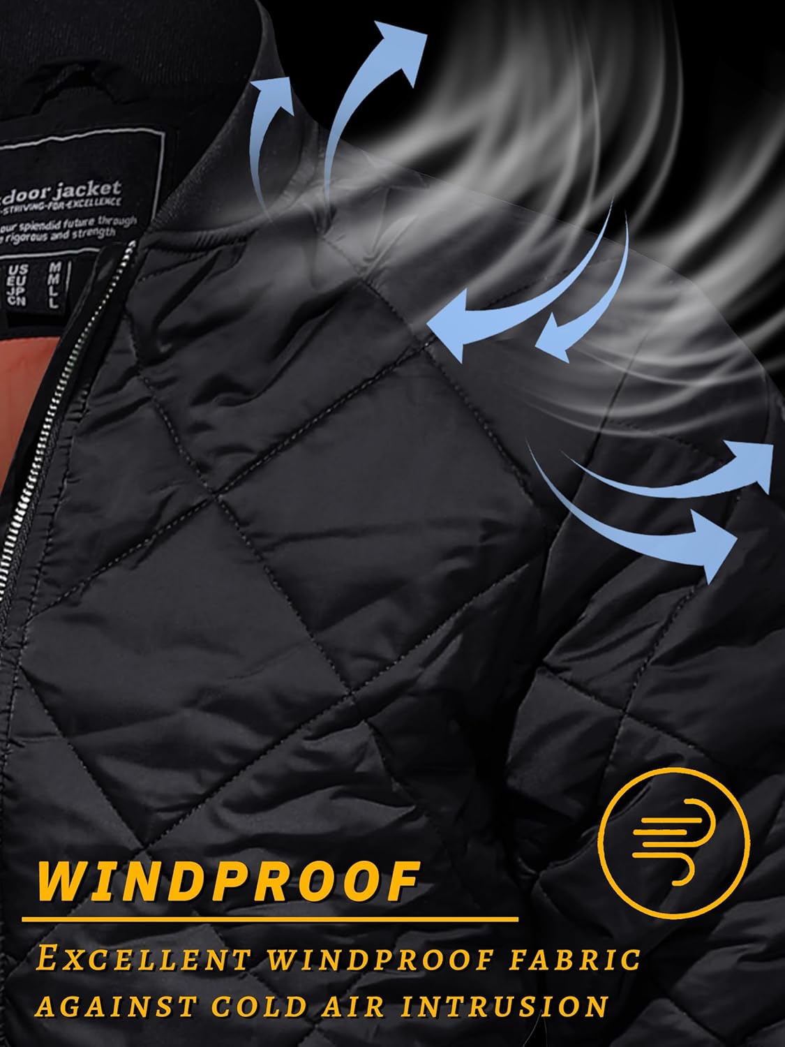 TACVASEN Men's Padded Jackets Winter Full Zipper Fleece Outwear Casual Windproof Bomber Varsity Coat - Image 4