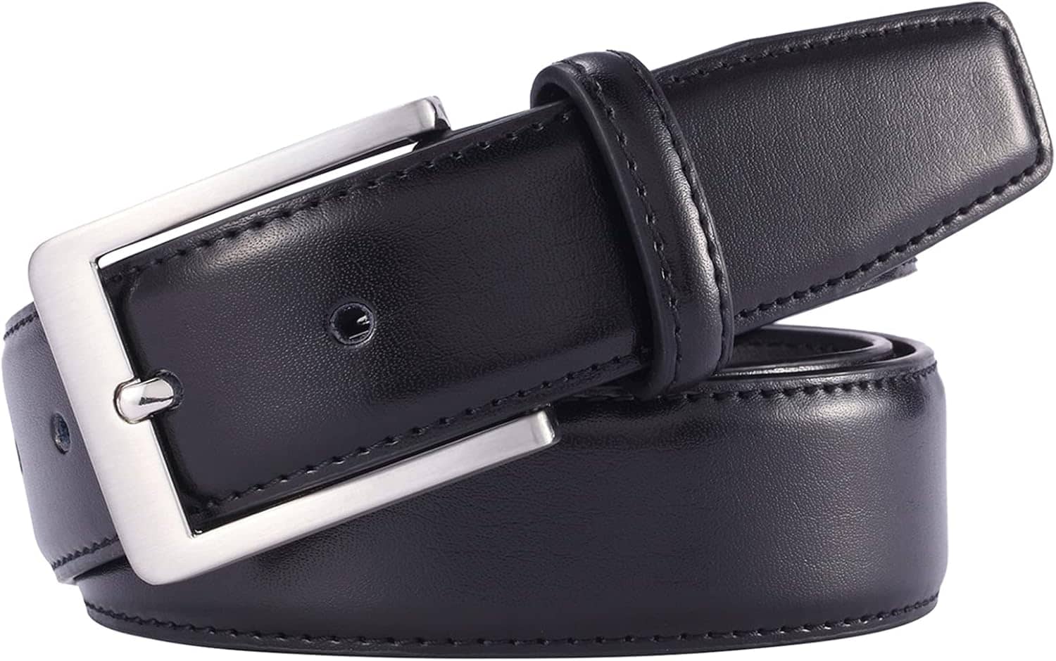 Men's Casual Leather Jeans Belts Classic Work Business Dress Belt with Prong Buckle for Men - Image 3