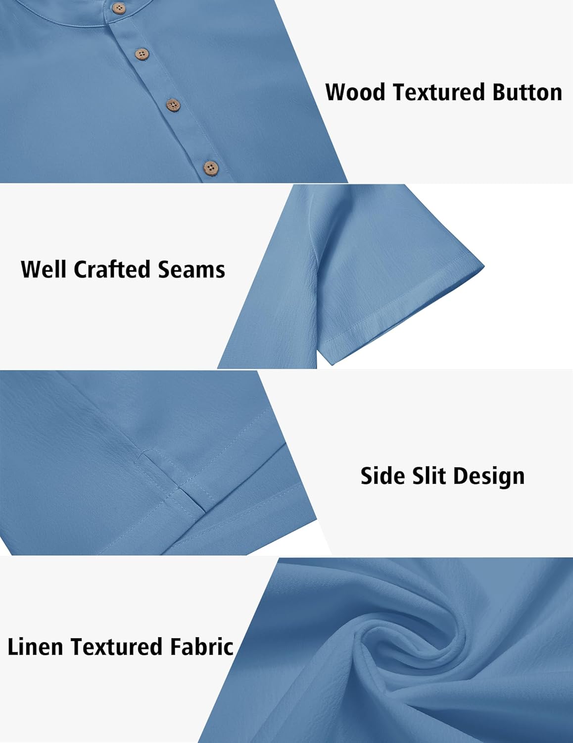 COOFANDY Men's 2 Pieces Set Short Sleeve Casual Henley Shirts Beach Yoga Pants Summer Beach Outfit - Image 5