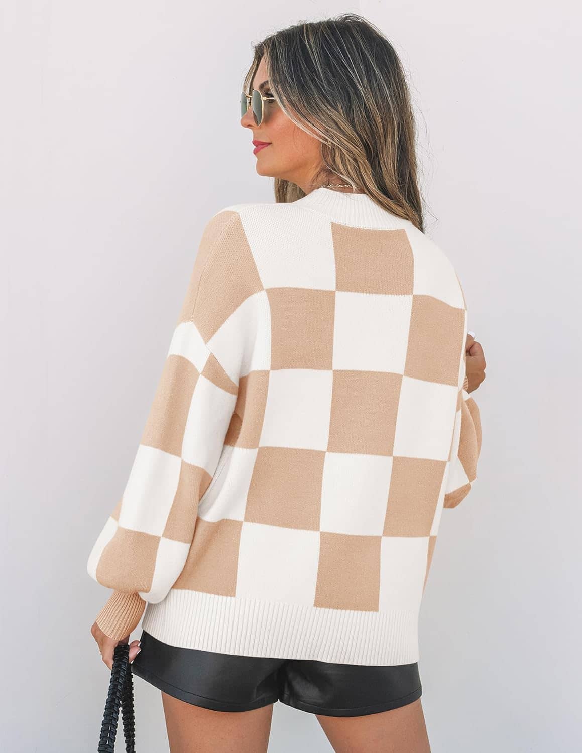 ZESICA Women's Fall Fashion Turtleneck Long Sleeve Striped Ribbed Knit Loose Pullover Sweater Tops - Image 3