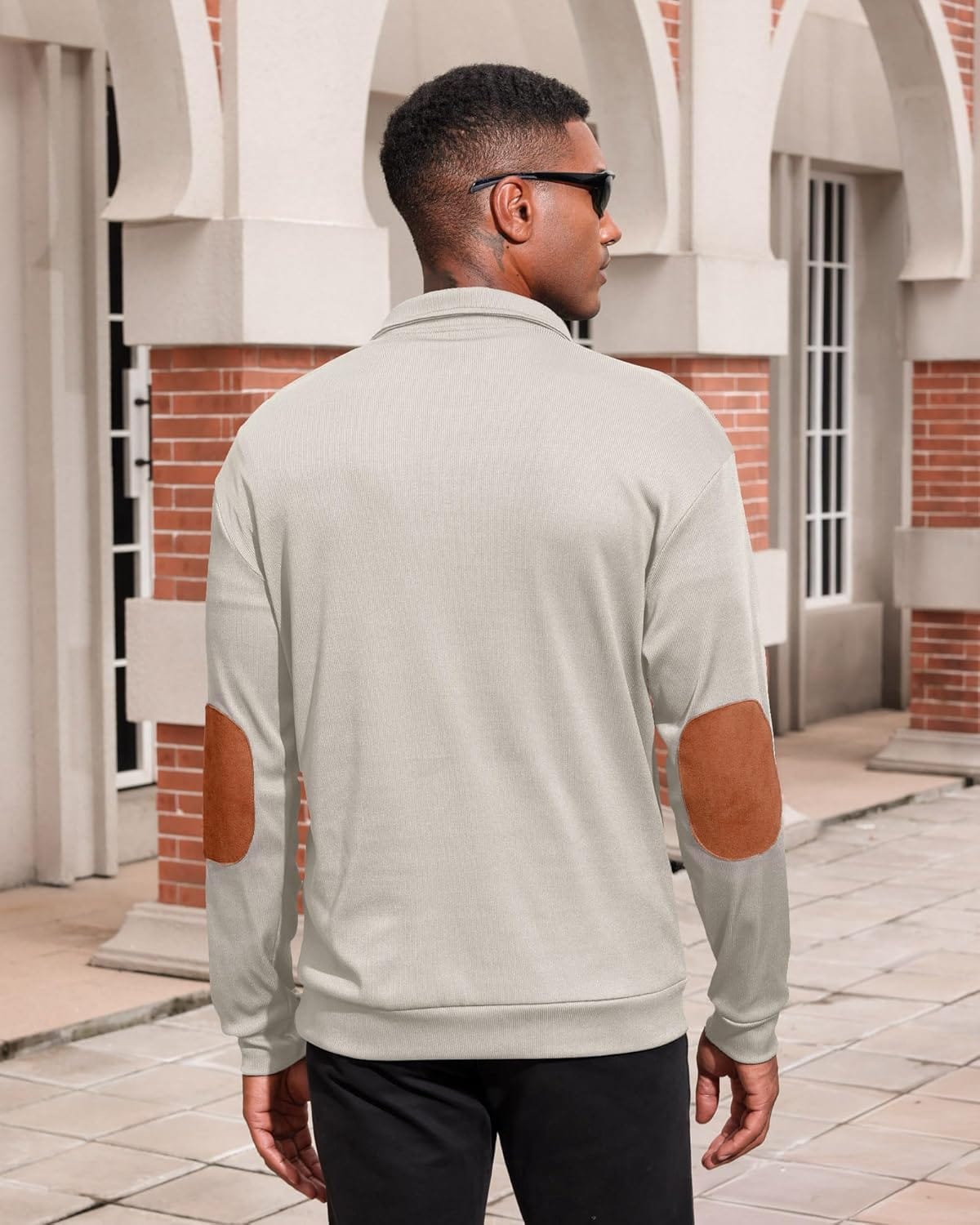 Lexiart Men's Casual Corduroy Sweatshirt Long Sleeve Thermal Stand Collar Button Pullover Sweatshirts - Image 5