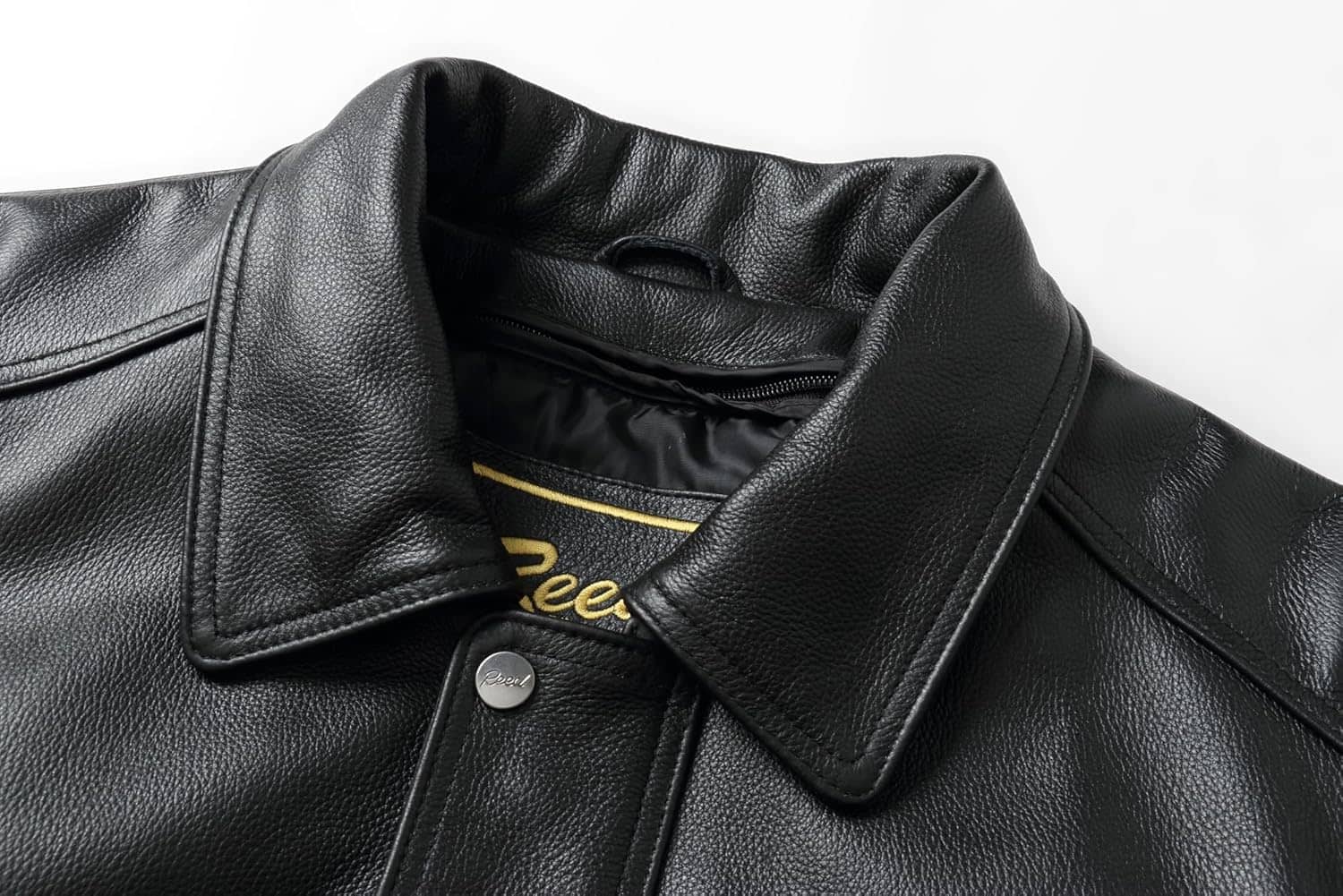 REED Men's American Style Bomber Genuine Leather Jacket - Image 6