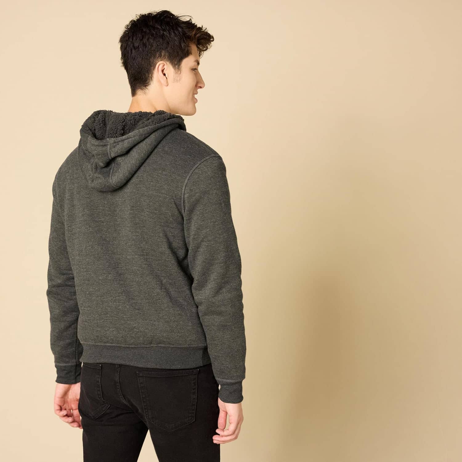 Amazon Essentials Hoodie For Men, Sherpa-Lined Full-Zip Fleece Sweatshirt - Image 3