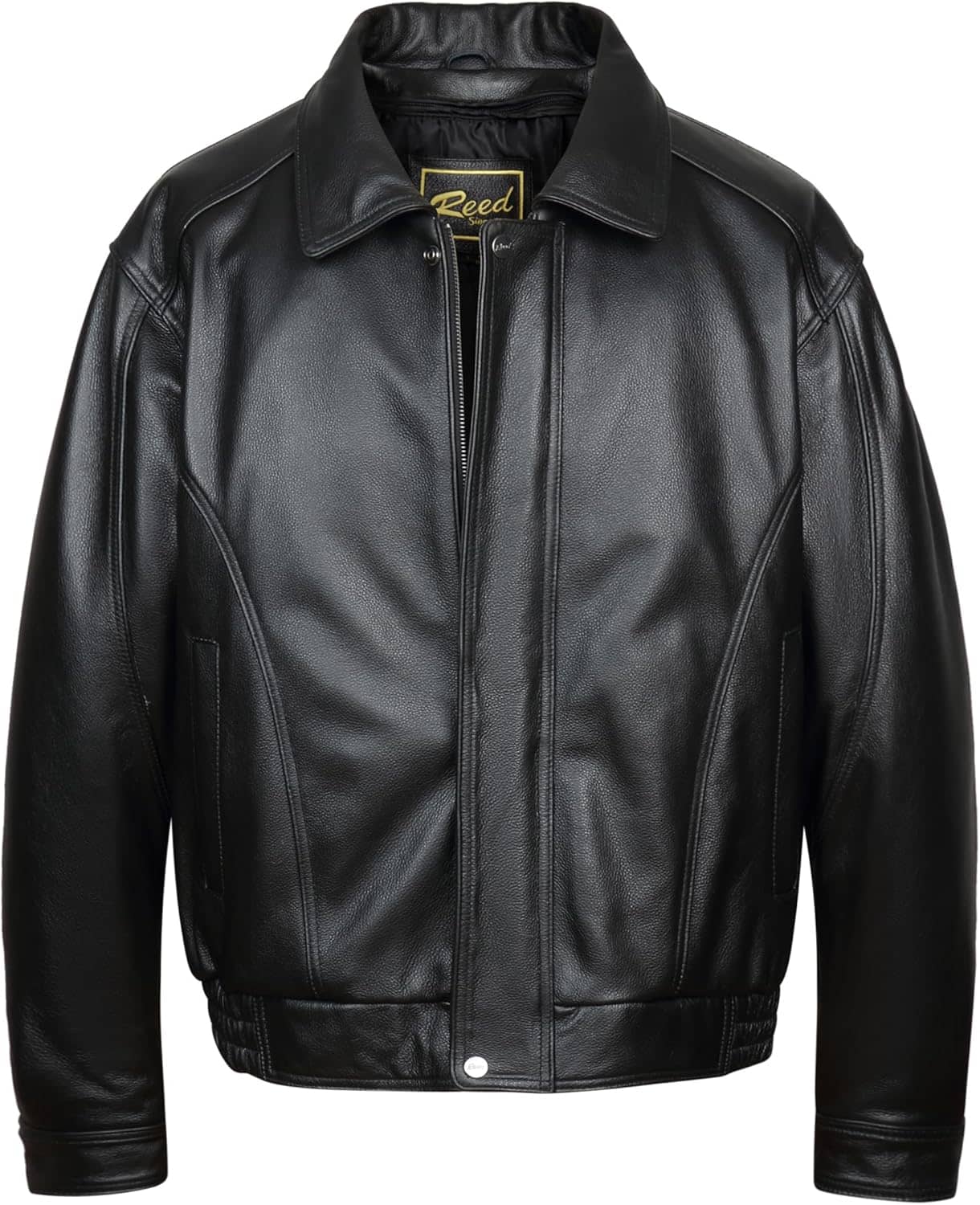 REED Men's American Style Bomber Genuine Leather Jacket - Image 2