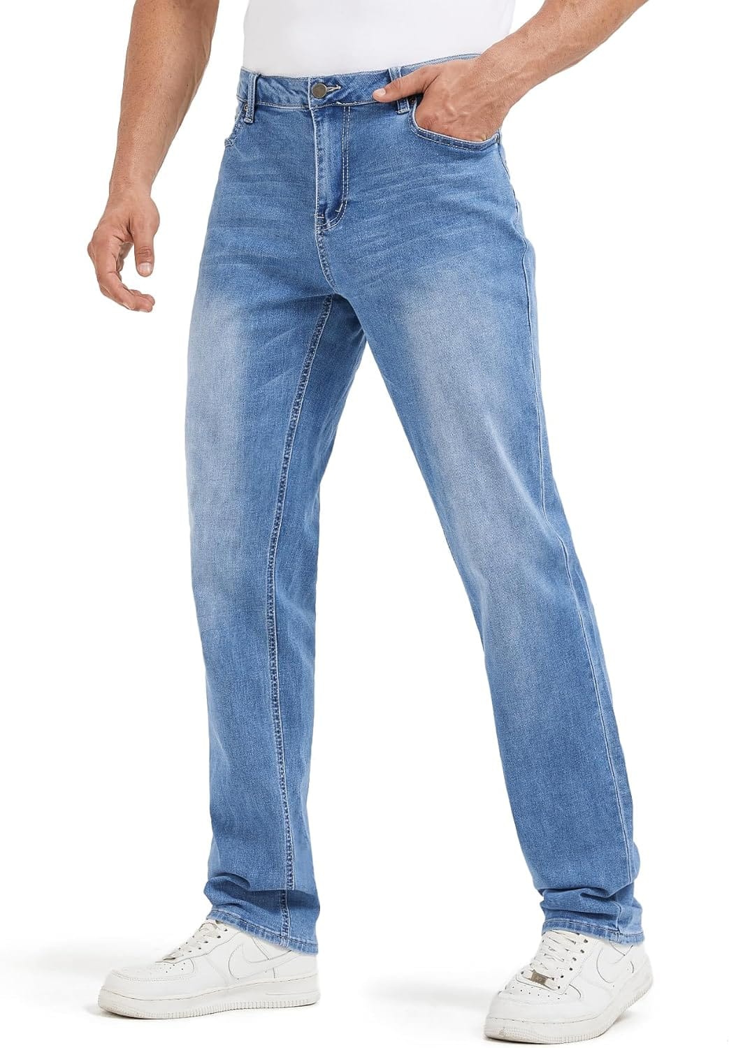 Zylioo 38,36,34 Inseam Tall Jeans for Men，Extra Tall Slim Fit Stretch Jeans,Tall Size Denim with 5-Pocket