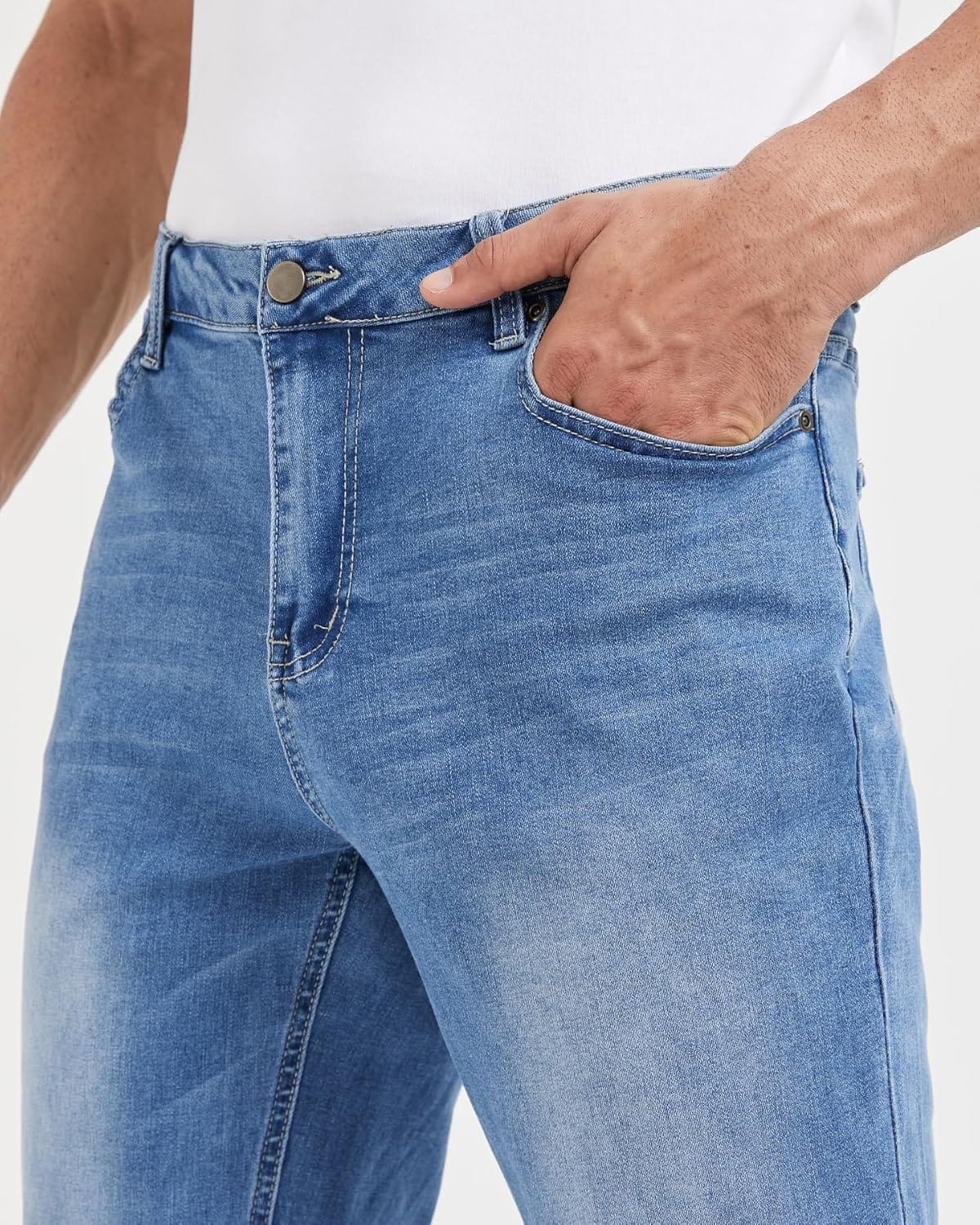 Zylioo 38,36,34 Inseam Tall Jeans for Men，Extra Tall Slim Fit Stretch Jeans,Tall Size Denim with 5-Pocket - Image 4