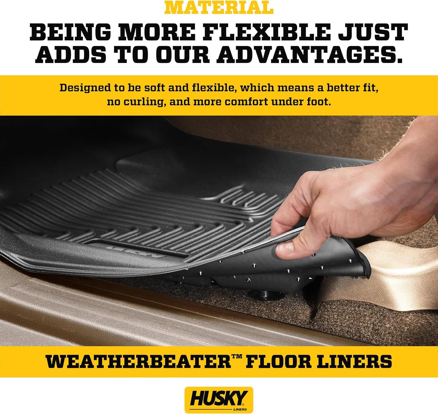 Husky Liners Weatherbeater Floor Mats | Fits 2015 - 2024 Ford F-150 (Includes 2022 - 2024 Lightning) SuperCrew & SuperCab | Front Row, 2-pc Black - 18361 - Image 6