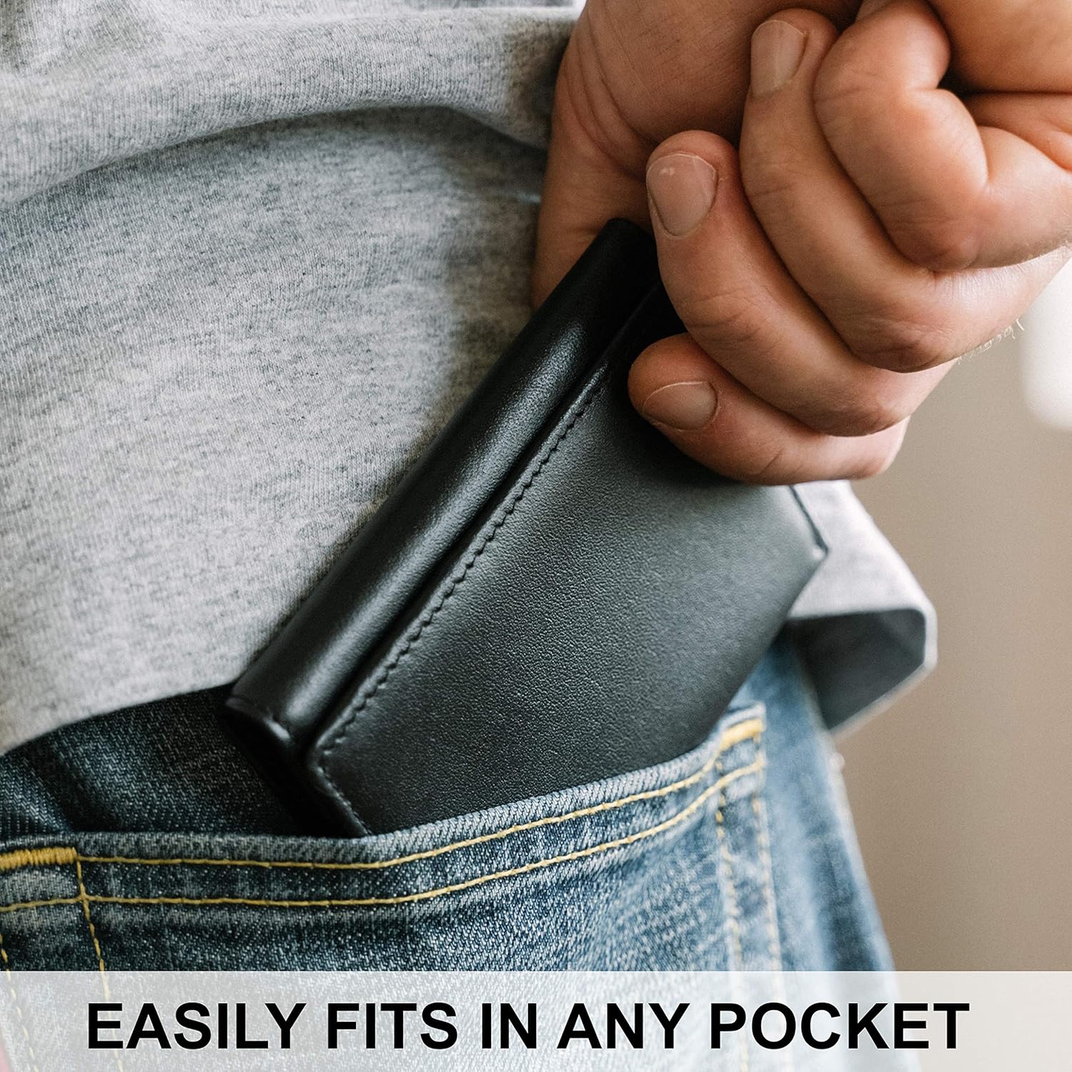 STAY FINE Top Grain Leather Trifold Wallet for Men | Ultra Strong Stitching | Handcrafted Argentinian Leather | RFID Blocking | Extra Capacity Trifold Wallet |Thin and Sophisticated Tri-Fold Design - Image 2