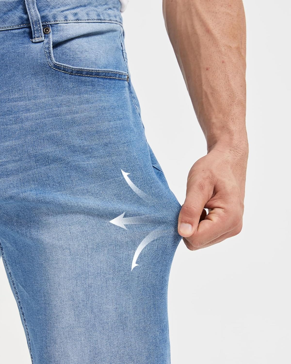 Zylioo 38,36,34 Inseam Tall Jeans for Men，Extra Tall Slim Fit Stretch Jeans,Tall Size Denim with 5-Pocket - Image 5