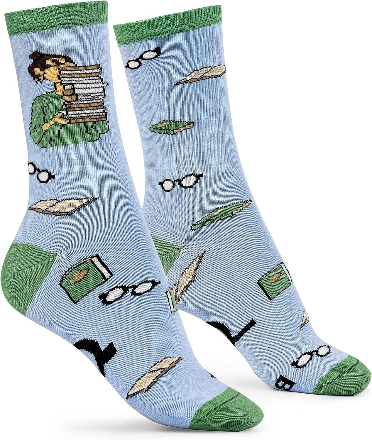 TILISMA Book Lovers Gifts | Book Socks for Women | Reading Socks for Book Nerds | Book Club Novelty Socks | Stocking Stuffers for Readers | Book Themed Gifts for Bookworms Avid Readers | Size 6-10(US)
